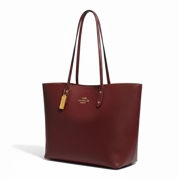 Coach Handbags - Coach 2021 Burgundy slouchy tote bag 72673 Leather Old Money Minimalist carryall